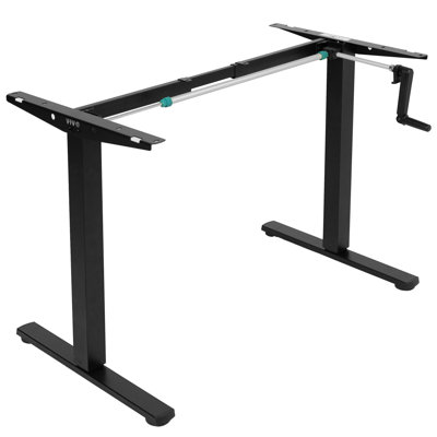 VIVO Manual Height Adjustable Stand Up Desk Frame Crank System, M051MB series by Vivo
