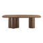 Table de salle à manger 95 "Tommi en placage de noyer et 6 chaises d'appoint Granger en tissu beige