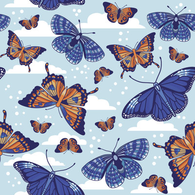 Modèle sans couture avec papillons