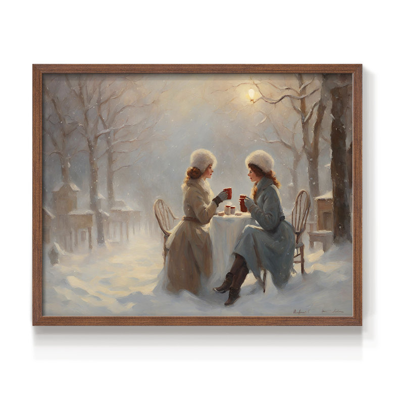 Paysages rétro - Cxxi - reproduction encadrée, H 22 po x l 28 po, Noyer
