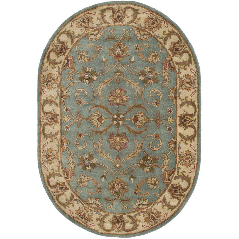 Tapis oriental en laine touffeté à la main Taylor, Ovale 4 pi 6 po x 6 pi 6 po