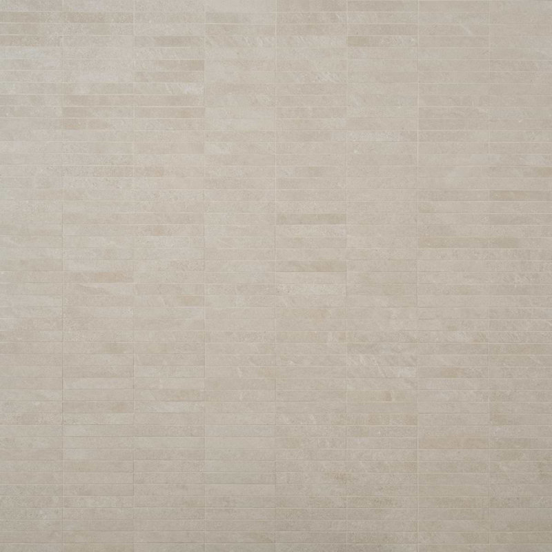Era 12x12 Stacked Matte Limestone Look Porcelain Mosaic Tile, Crema Beige