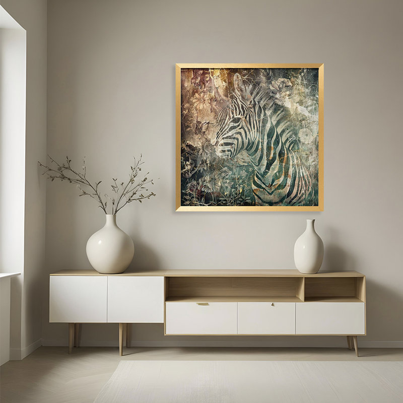 Nature Inspired "Floral  Art Illustration 29" Framed Print Wall Art, 30" H x 30" W