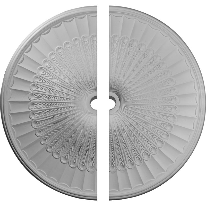 Médaillon de plafond Endurathane Galveston, DE 51 po x P 3 5/8 po x P 3 3/8 po (convient aux auvents jusqu'à 5 7/8 po), deux pièces, apprêté en usine