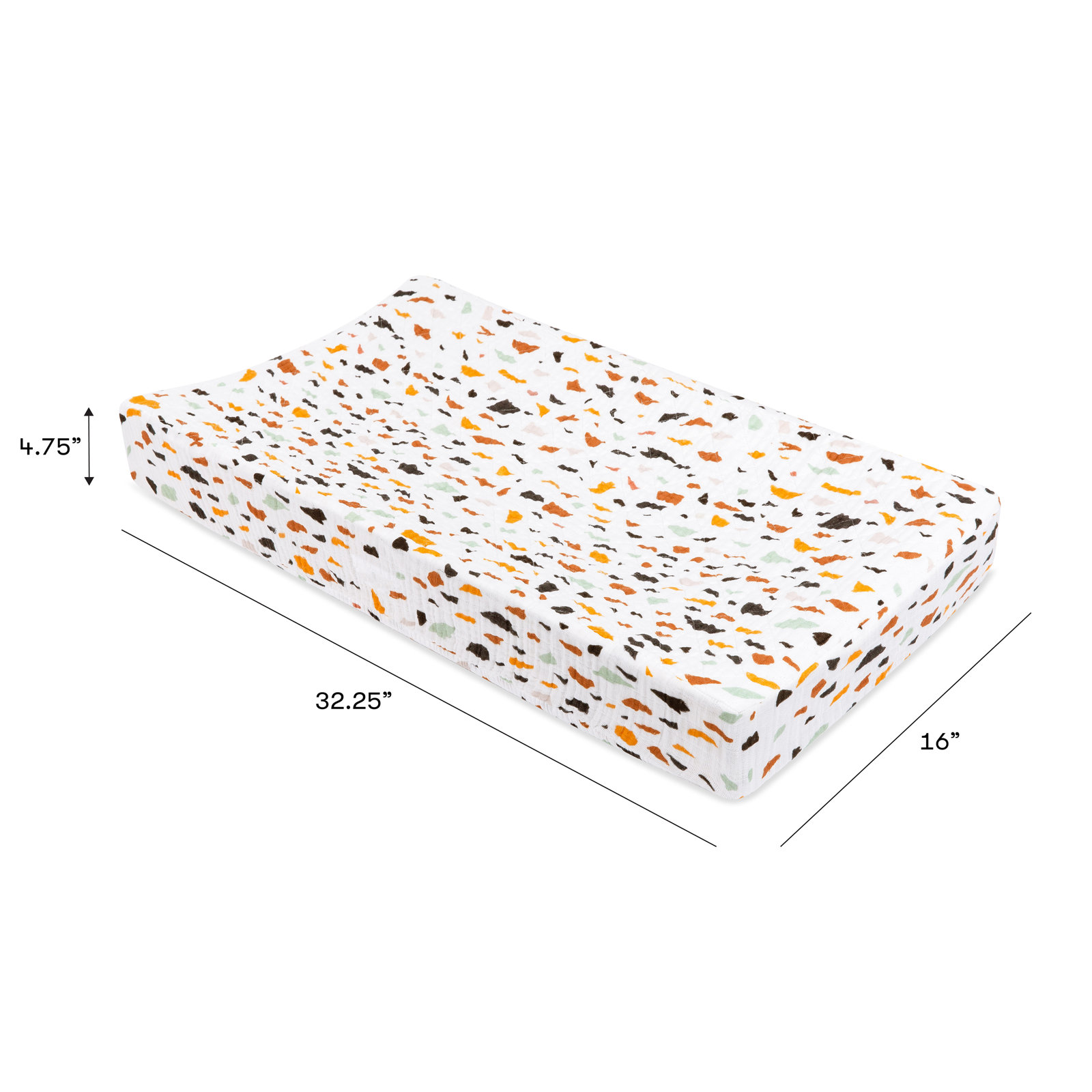 Terrazzo Quilted Muslin Changing Pad Cover