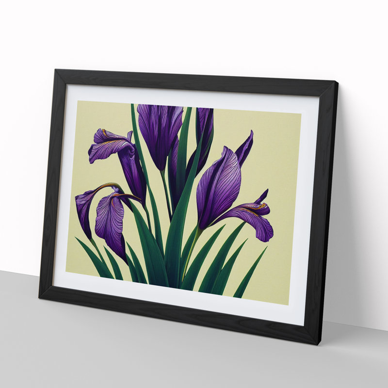 Spellbinding Iris Flowers - Framed Print, 46cm H x 64cm W, Black Frame