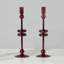 Bougeoirs de table en verre - Lot de 2 à 30 cm de hauteur - Rouge merlot-1025441741-1025441743