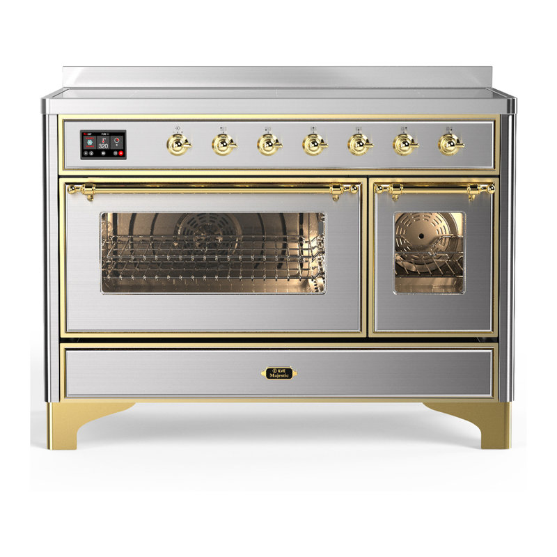 Majestic III Series 48 Inch Induction Range with 6 Induction Elements in Stainless Steel (Brass Trim), Brass, Stainless Steel