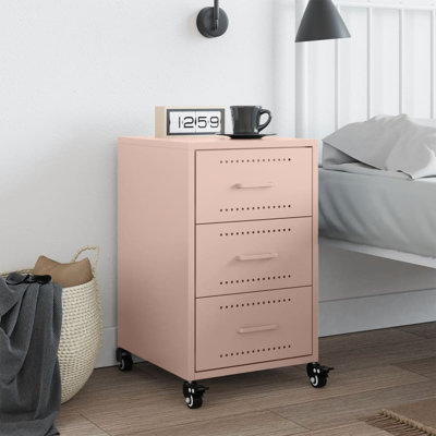Aneyah 36cm W Steel Bedside Table