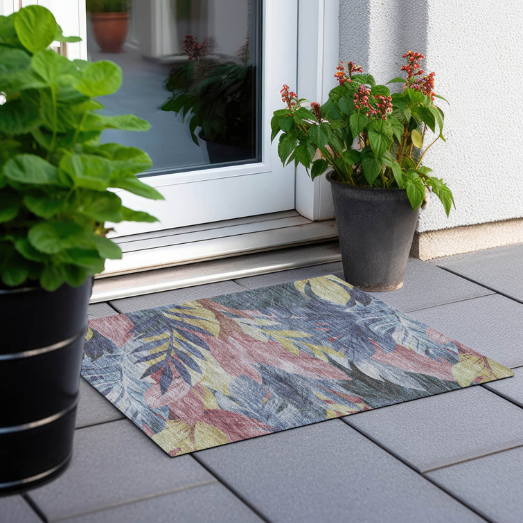 Machine Washable Indoor/Outdoor Claudian ACN1493 Denim Rug