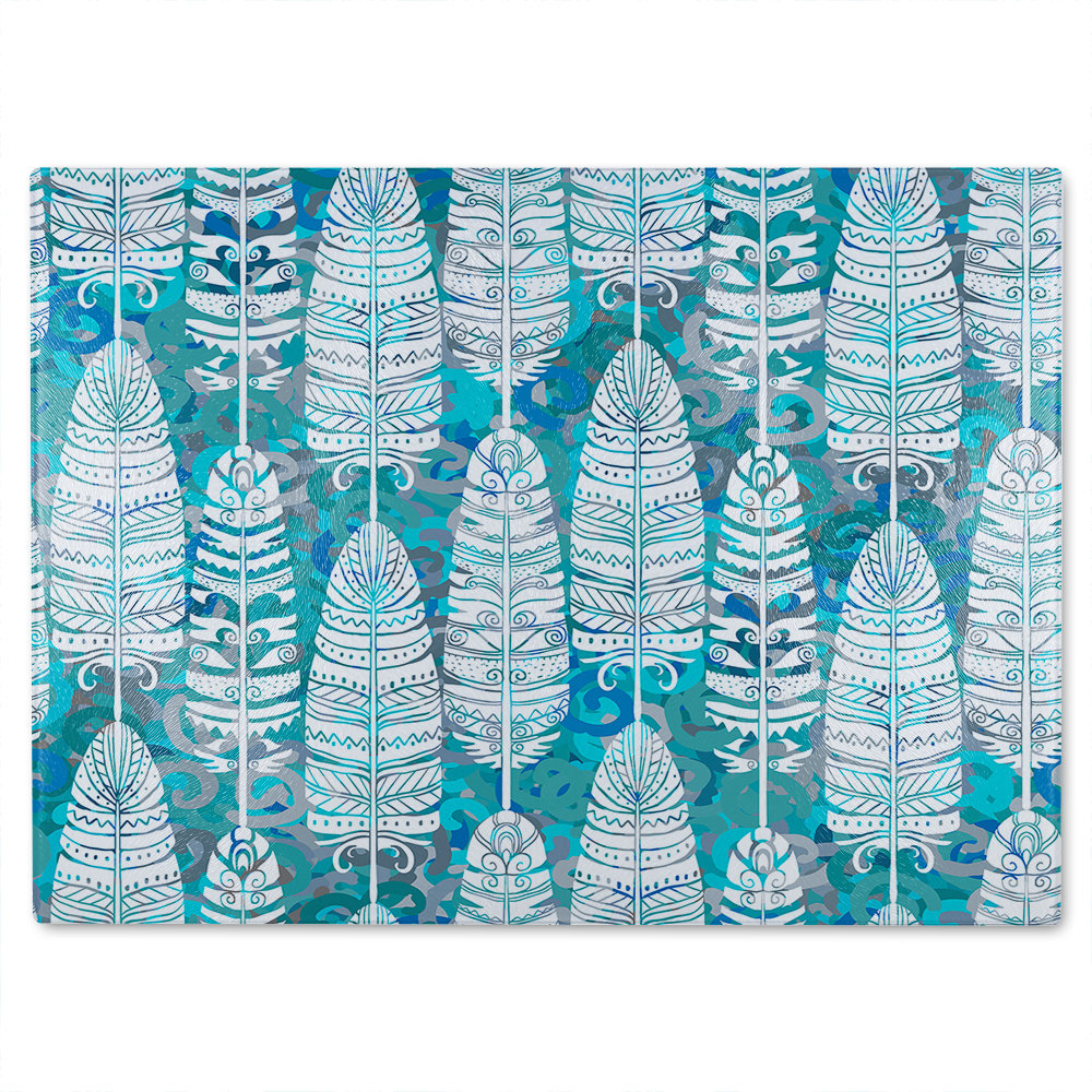 Tribal Art Animal Glass Chopping Board