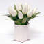 White Tulip Flower  in Canister Vase