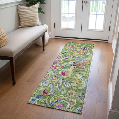 Malcom Washable Paisley Non-Slip Area Rug 