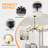 38.2" Black Farmhouse Chandelier with Fabric Shade, 6-Arm Vintage Modern Dining Room Light Fixture, Kitchen Island Pendant Hanging Foyer Light Fixture for Entryway Hallway Living Room Over Table