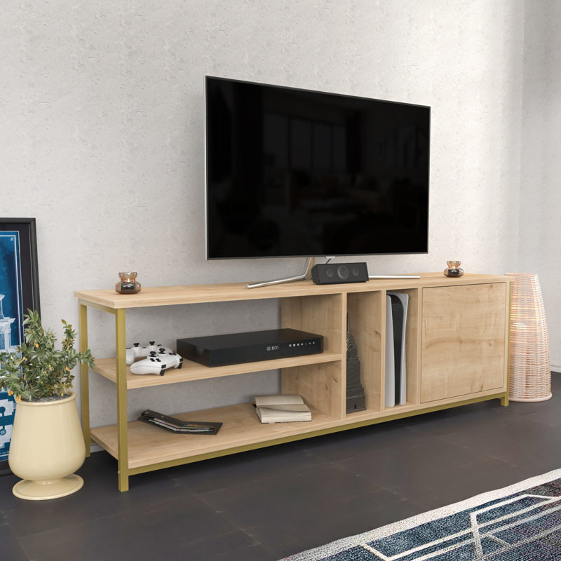 Meuble télé, Beige/or