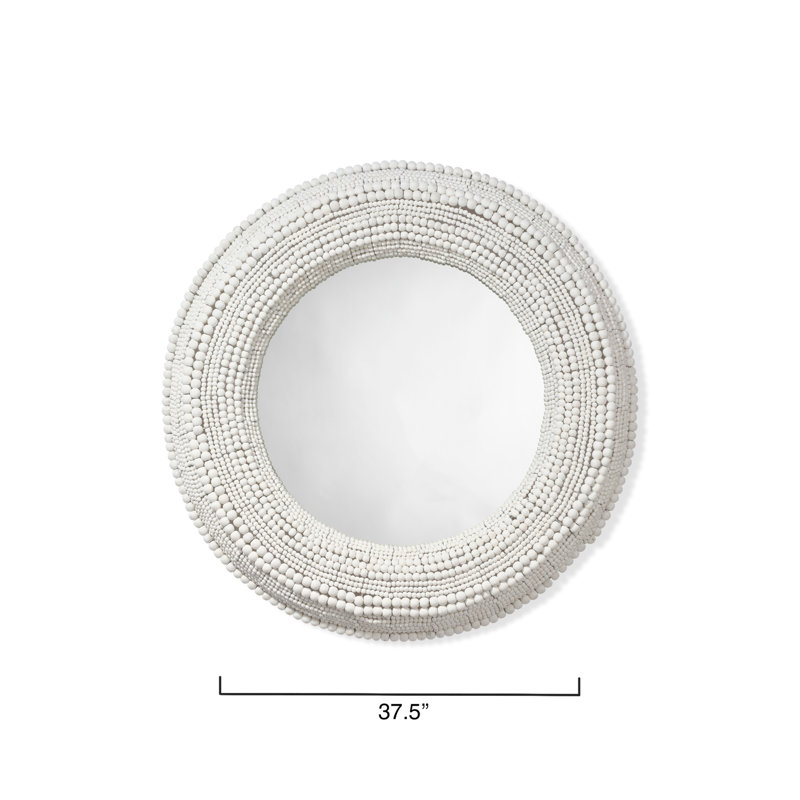 Strand Round Mirror, White