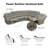 Grey Breathing Leather 3-piece Living Room Recliner Sofa Set