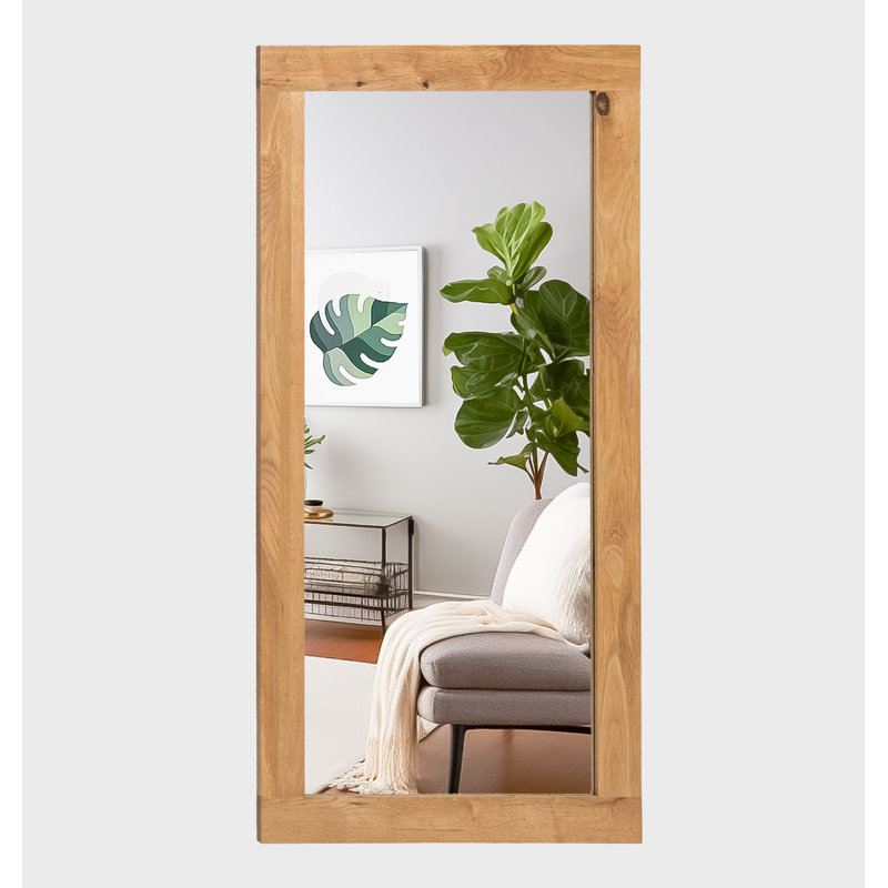 Frazier Solid Wood Flat Mirror, 138cm H x 68cm W x 2cm D