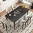 Black Rectangular Solid Wood Dining Table-1403274626
