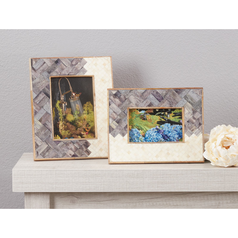 Gray and Multicolored Bone Fragment 4" x 6" Picture Frame