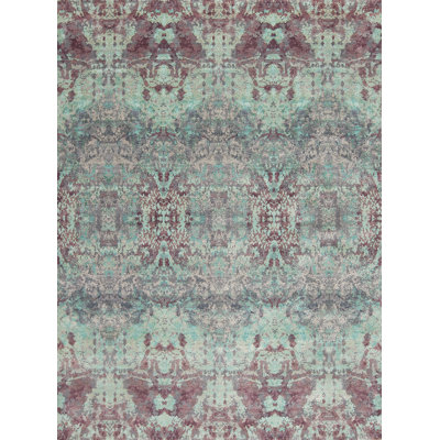 Fanciful Hand Knotted Ikat Area Rug
