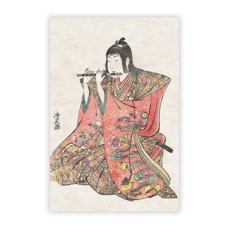 Boy Playing the Flute by Torii Kiyonaga - Frameless Print, 59.4 cm H x 42 cm W