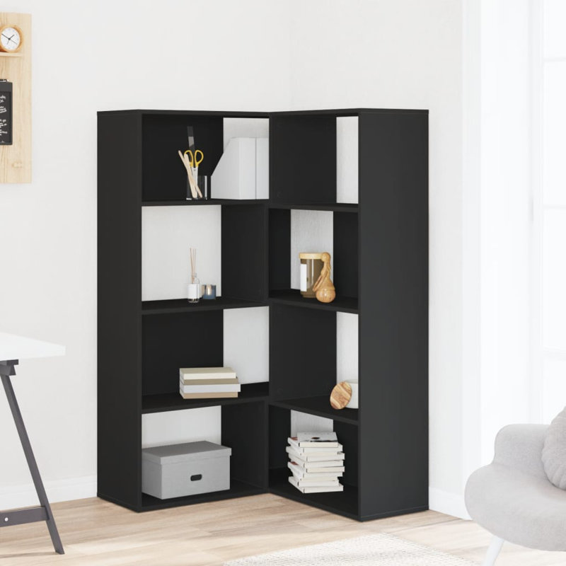 Azamat 140cm H x 85cm W Bookcase, Black