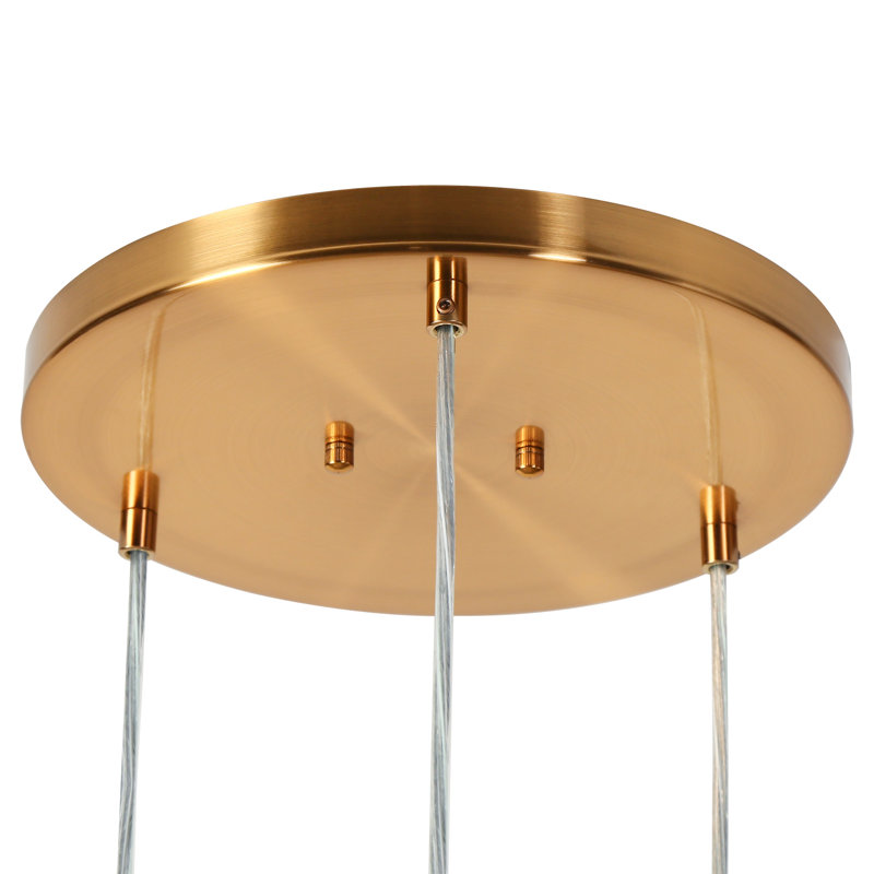 3 - Light Modern Coloured Glass Cluster Pendant UL Certified