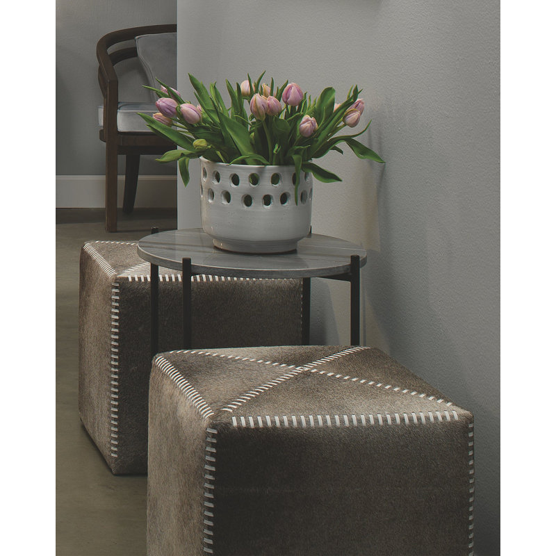 Repose-pieds Gillian, Cuir gris