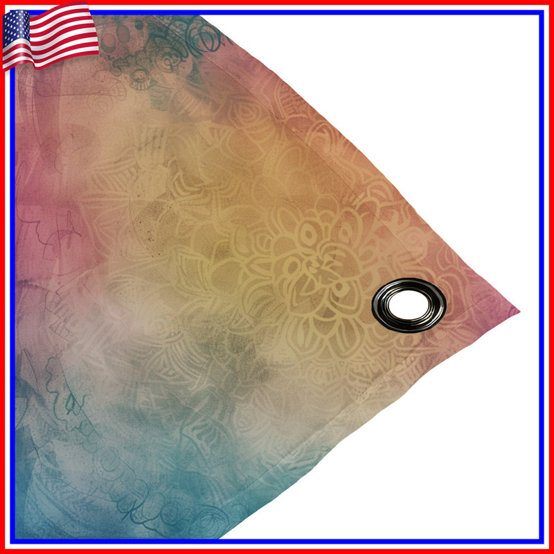 Tapisserie murale Mandala - Art mural, H 51 po x l 60 po avec 4 œillets