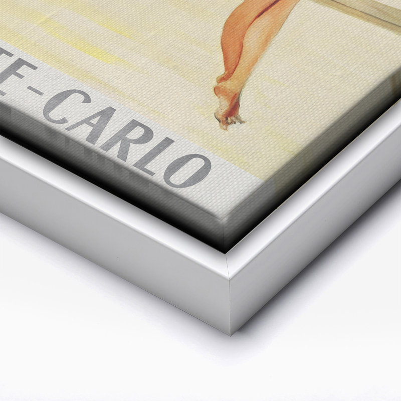 Monte Carlo, Monaco, Canevas, H 18 po x l 24 po, White Framed