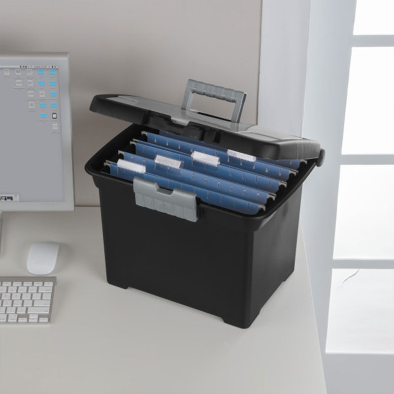 Portable Lockable File Plastic Box Set