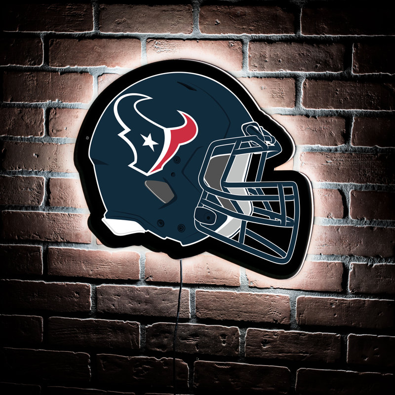 NFL LED Helmet Shaped Lighted Wall Sign, Houston Texans