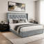 PLATE-FORME À RANGEMENT PLEIN GRAND LIT DE RANGEMENT EN VELOURS GRIS CLAIR-126672269-126672272