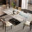 Black Rectangular Marble Stainless Steel Dining Table-134966254