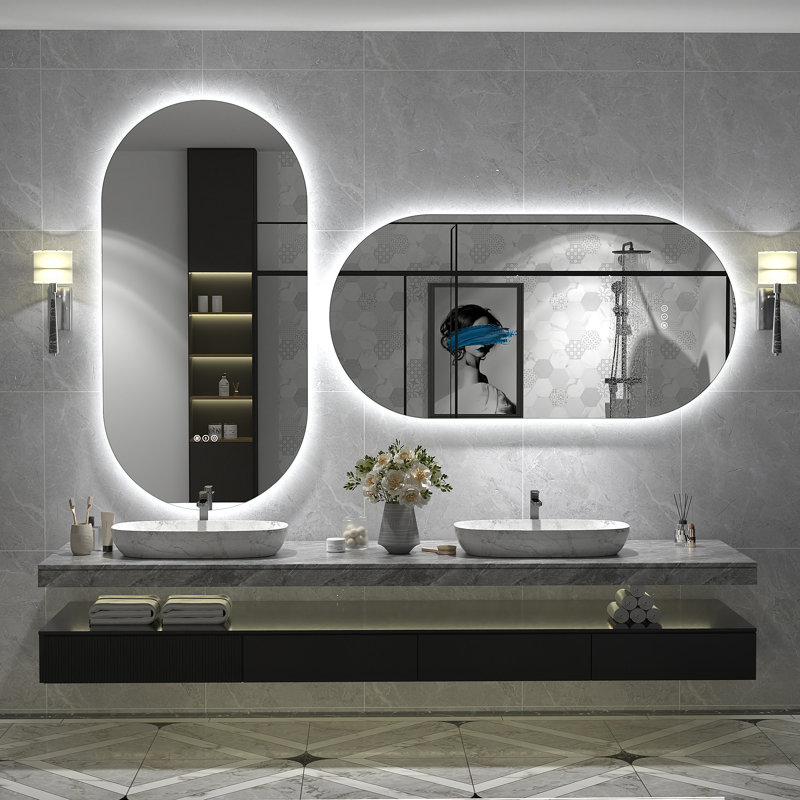 Aevar LED Lighted Wall Mirror, 48" x 24"