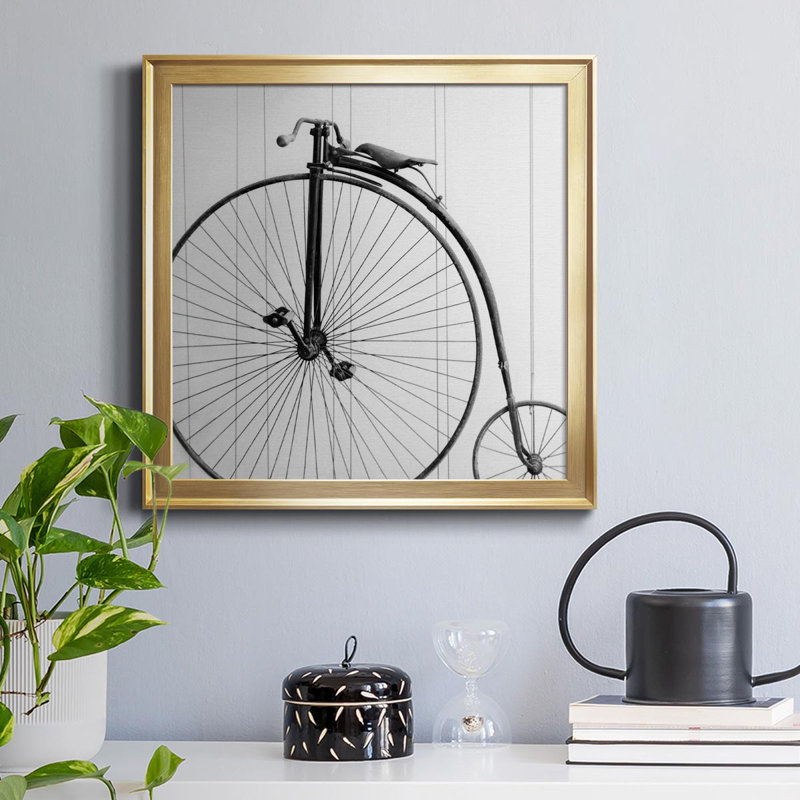 «Vintage Ride» - Toile encadrée de qualité supérieure - prête à être accrochée, H 30,5 po x l 30,5 po x P 1,5 po, Or