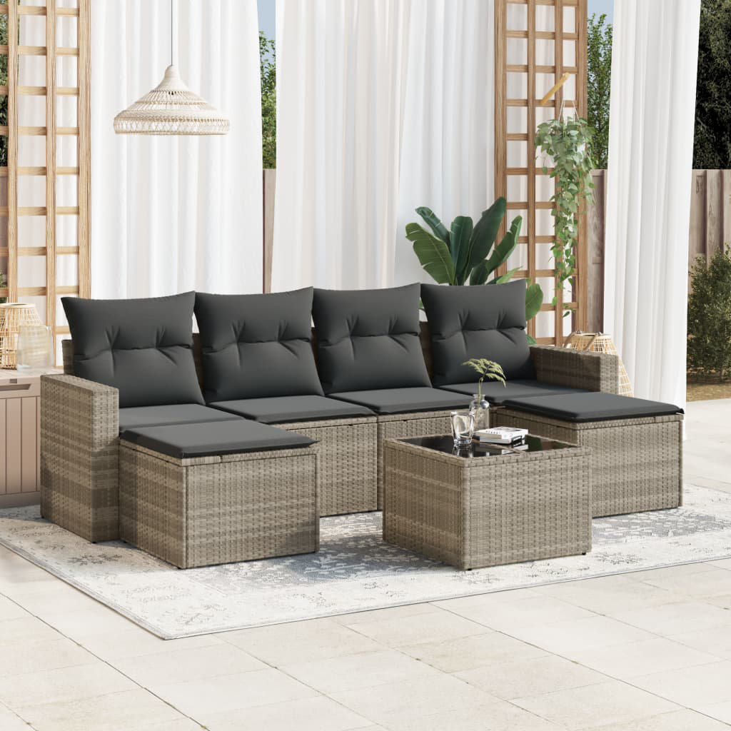 5-Sitzer Lounge-Set Quenterrel aus Polyrattan mit Polster