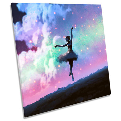 Z6006 Ballerina Dance Fantasy Sky Picture - Wrapped Canvas Print