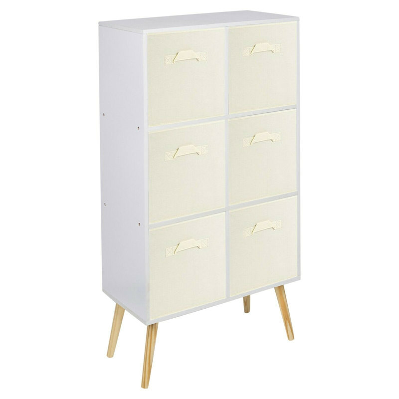 Zabarskaya 110 cm H x 60 cm W Standard Bookcase, White/Cream/Black