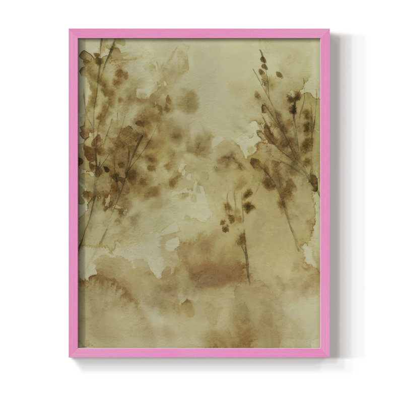 «Yellow Memory II», reproduction encadrée - bois massif, Rose, H 15 po x l 12 po