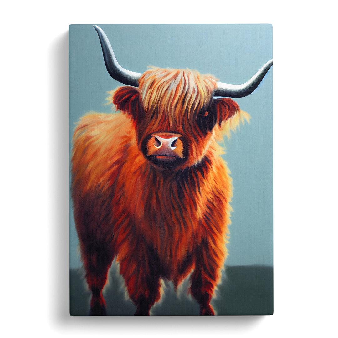 Peaceful Highland Cow - Wrapped Canvas
