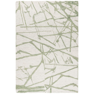 Tapis abstrait en laine / coton touffeté à la main Khloie