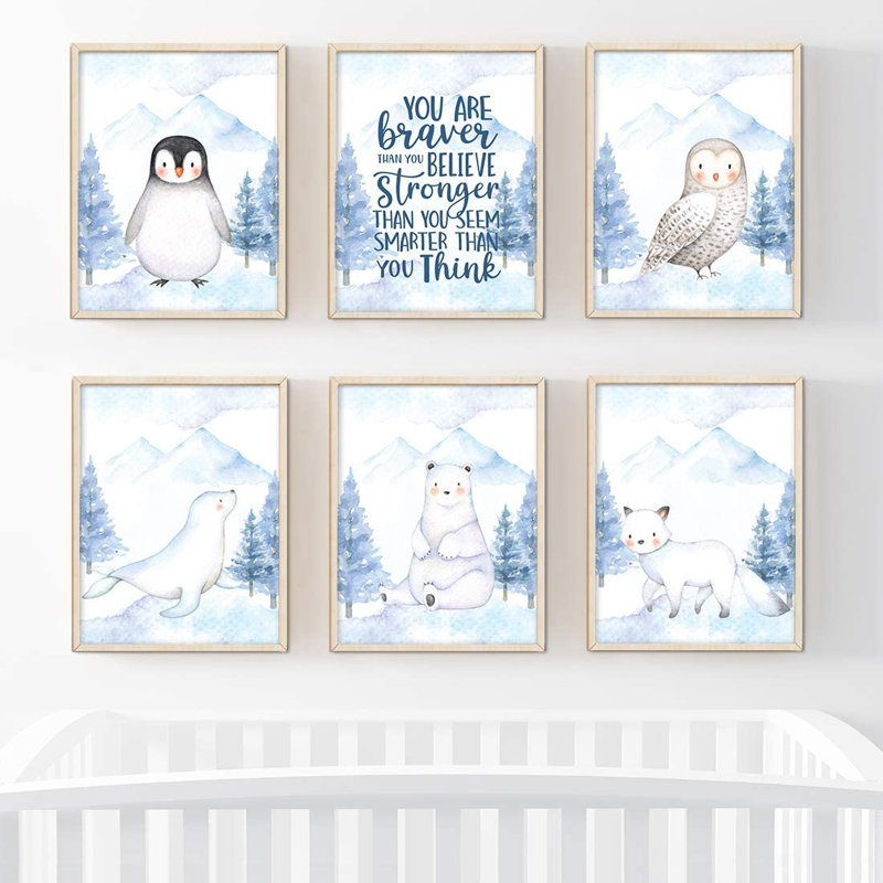 Motivation, vous êtes plus solide merci de vous croire, pingouin, ensemble de 6 pièces, impression sur papier Devale