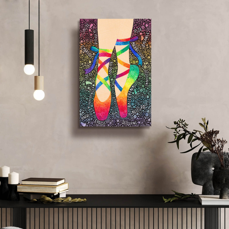 Art mural en verre acrylique Rainbow Ballet, H 24 po x l 16 po x P 0,2 po