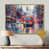 Toile avec cadre flottant or