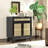 Boho Sideboard Storage Cabinet with Rattan Doors-1920756286