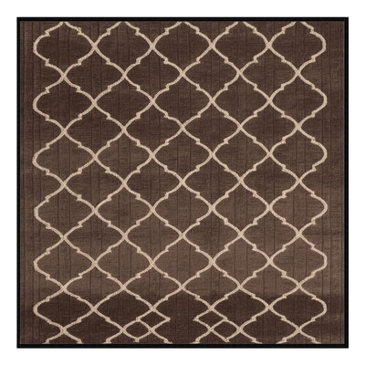 Tapis brun treillis lavable à la machine
