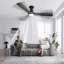 Ventilateur de plafond encastré noir intelligent de 52 pouces avec lumières et télécommande, ventilateur d'intérieur à 3 pales à intensité variable fonctionnant avec la télécommande Alexa-562013701-562013698-562013696