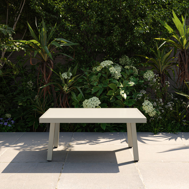 Table basse d'extérieur Modern, Blanc